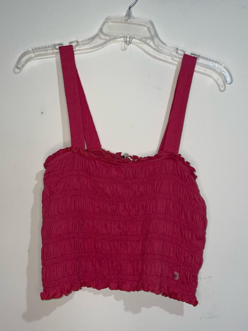 American Eagle Stretch Cotton Smocked Cropped Cami Tank Top New M